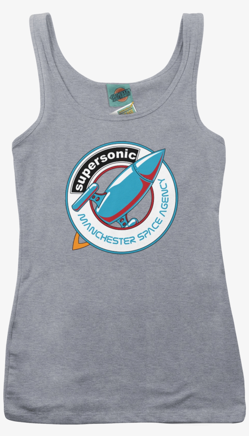 Oasis Inspired Supersonic Manchester Space Agency T-shirt - Active Tank, transparent png #8686702