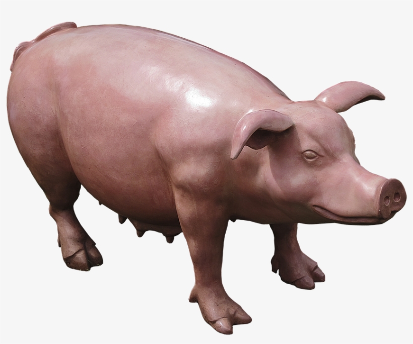 Pig Sow Sculpture Plastic Artificial Garden - Sculpture, transparent png #8686737