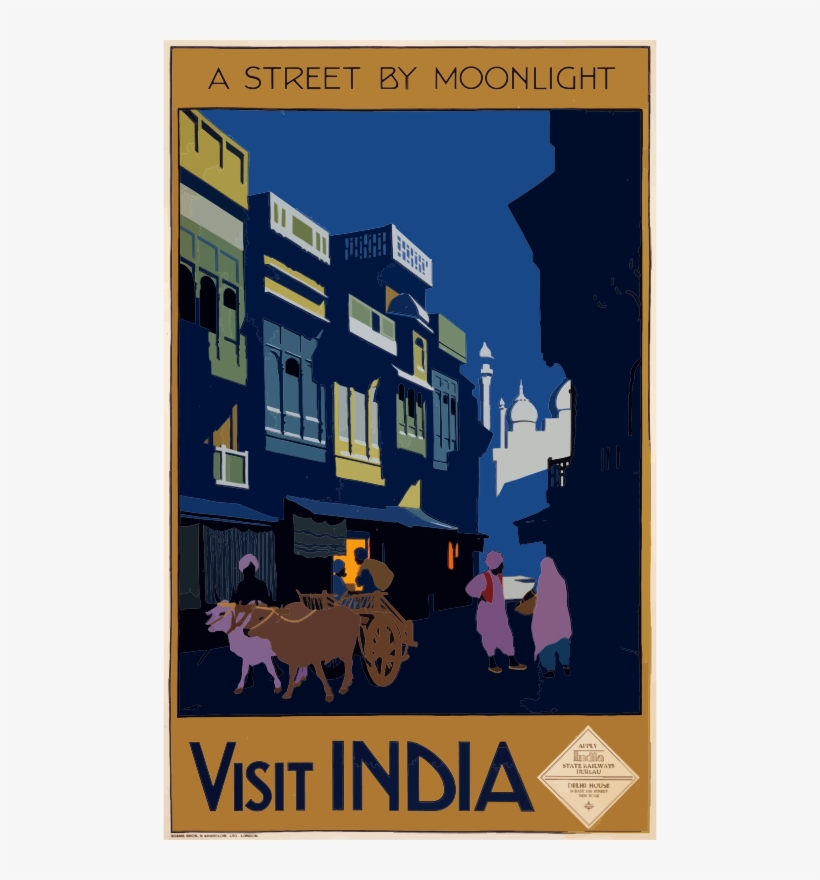 Medium Image - Vintage Travel Posters India, transparent png #8687941