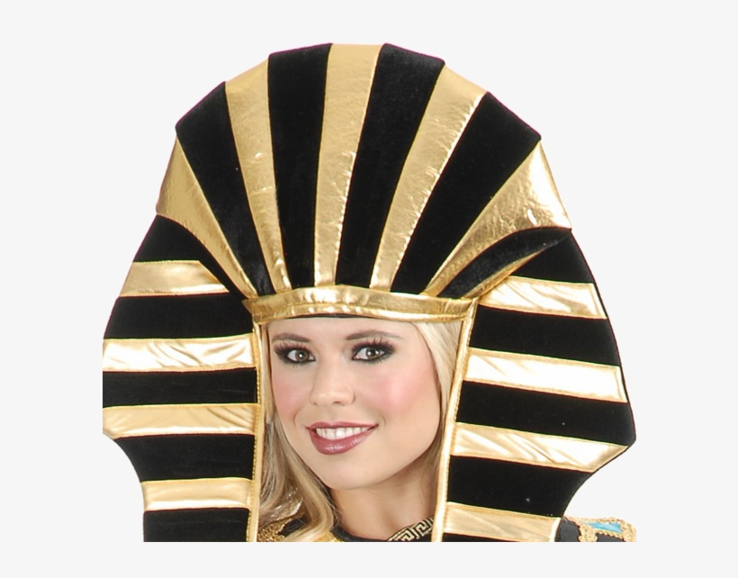 Egyptian Pharoah King Tut Headpiece For Men And Women - Egyptian Queen Nefertiti Costume, transparent png #8688228