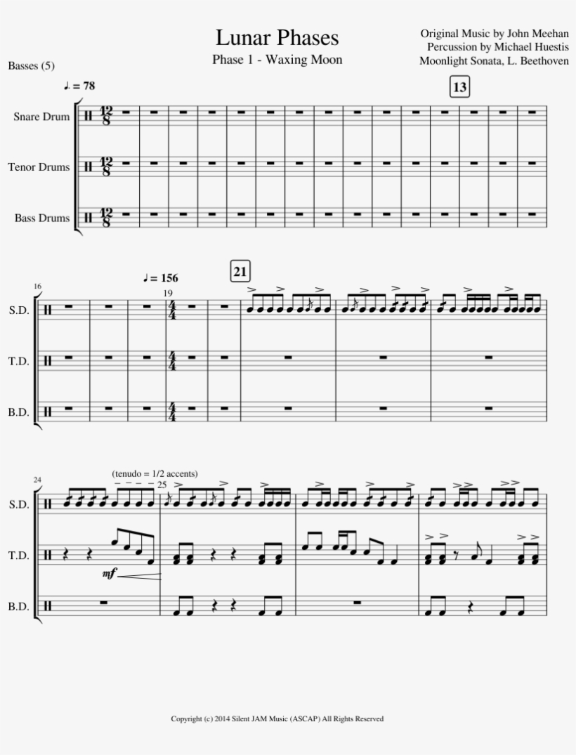 Lunar Phases Phase - Sheet Music, transparent png #8688314