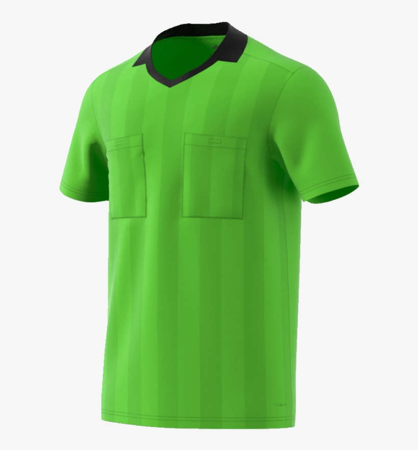 Adidas Referee18 Kurzarm Gruen Side Thumbnail - Camisetas Para Trabajo, transparent png #8688539