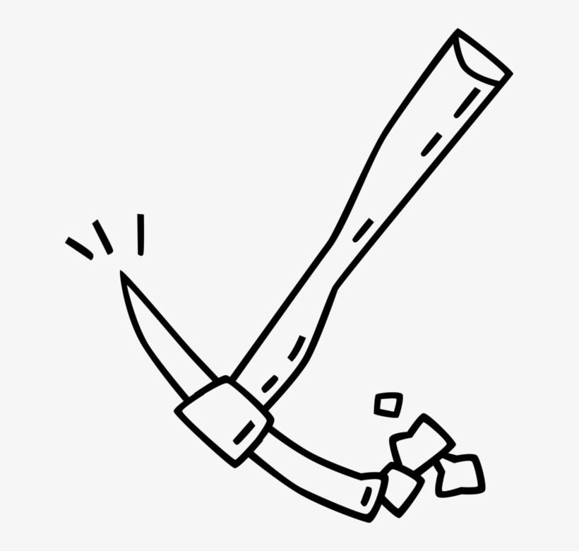 Vector Illustration Of Mining Pickaxe Or Pick Hand - Line Art, transparent png #8689739