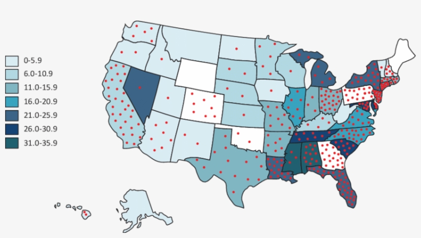 Number Of Neonates Possessing Sickle Cell Trait Per - Antidepressant Use By State, transparent png #8691349
