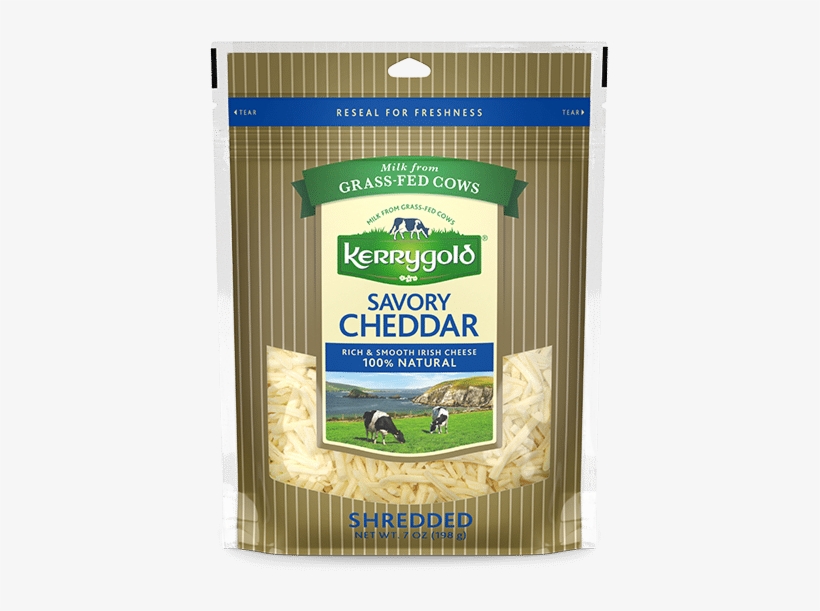 Savory Shredded Cheddar Cheese - Kerrygold Cheddar, transparent png #8692258