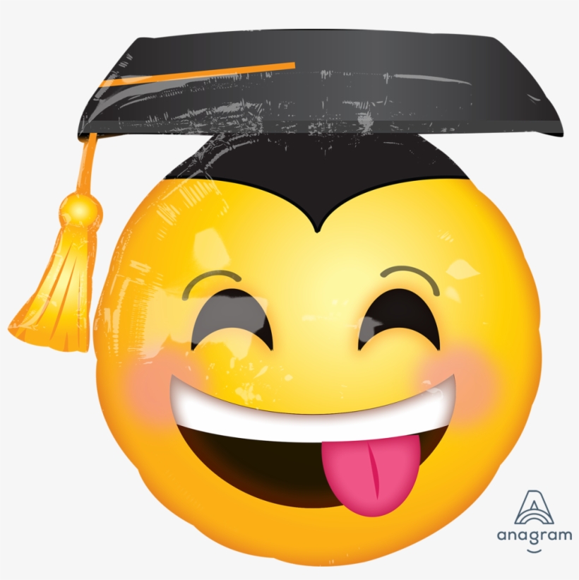 33110 Awesome Grad F - Graduation Emoji Balloon, transparent png #8693563