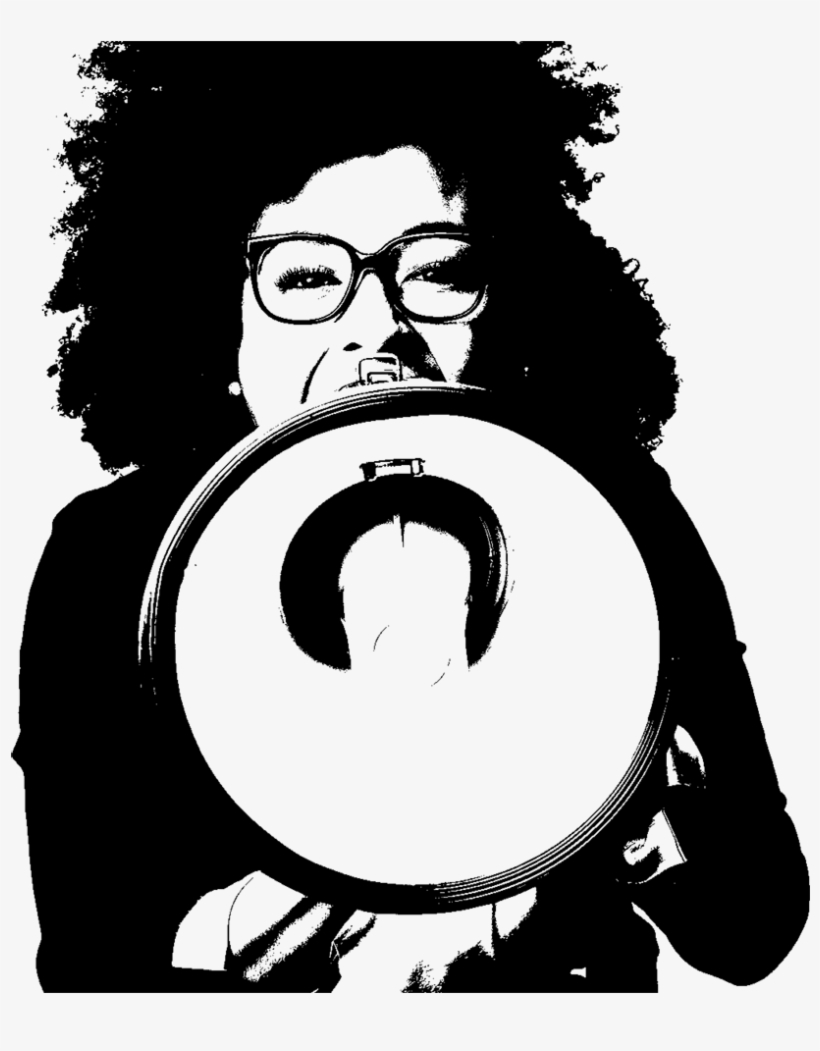 Leave A Comment On Av1 Background Testimonials - Black Woman Holding Megaphone, transparent png #8693930