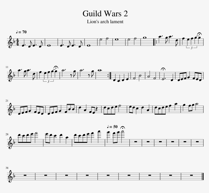 Guild Wars 2 Sheet Music 1 Of 1 Pages - Deck The Halls Trumpet Easy, transparent png #8697187