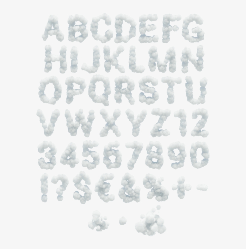 White Cloud Font Alphabet - Cloud Font Style, transparent png #8699273