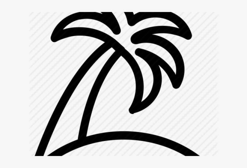 Drawn Beach Coconut Tree - Palm Tree Icon Transparent, transparent png #8699566