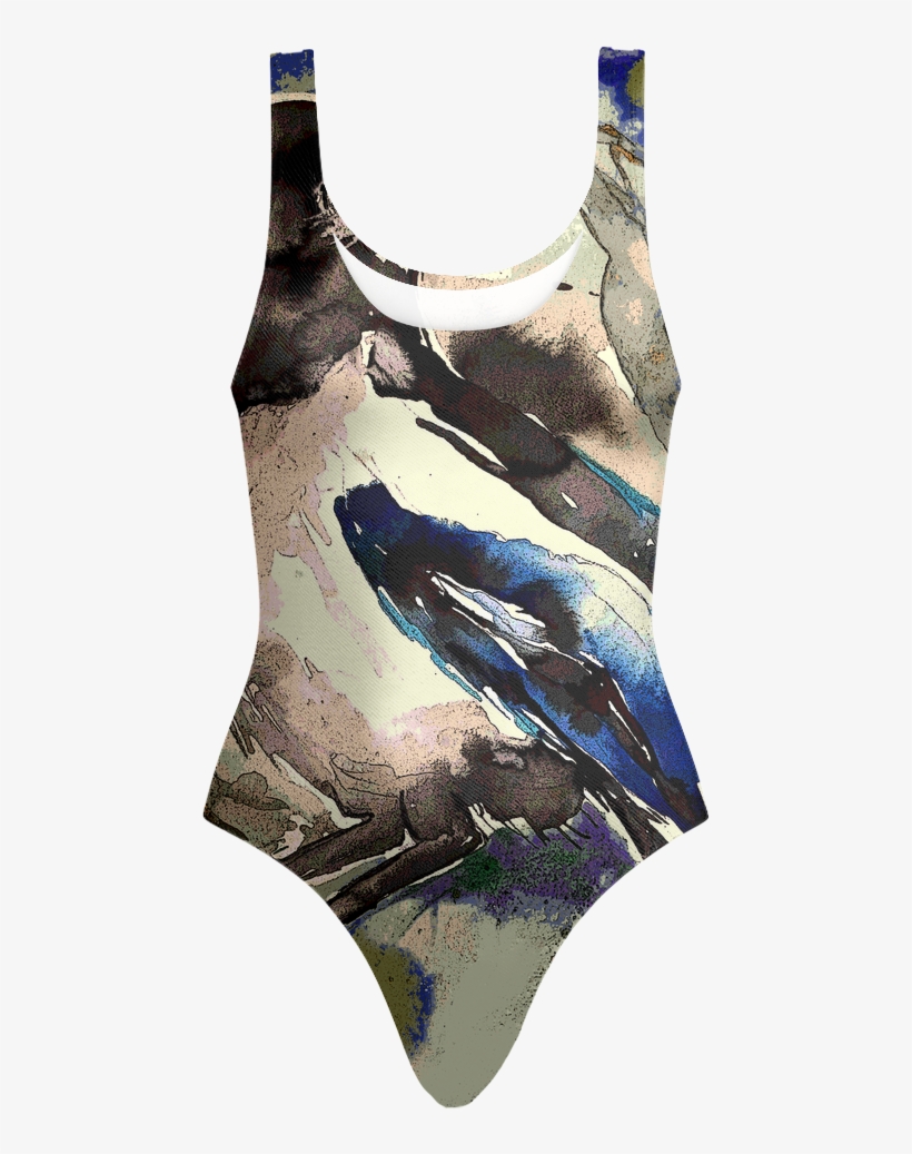 Swimsuit In Artistic Bird - Maillot, transparent png #871435