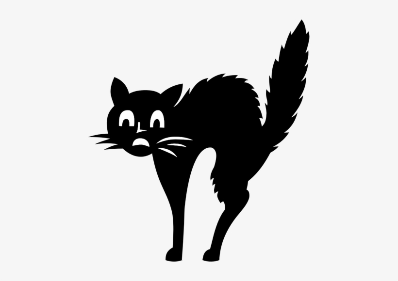Scared Cat - Halloween Black Cat Svg - Free Transparent PNG Download