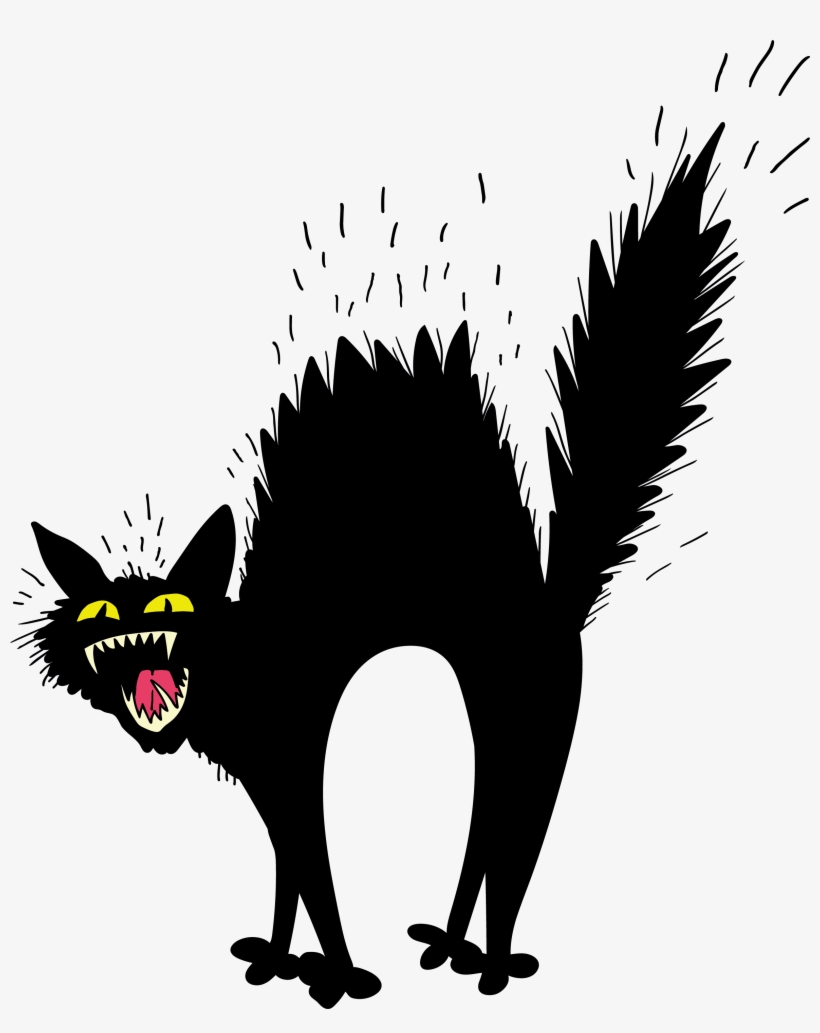 Scary Black Cat 2357*2855 Transprent Png Free Download - Scary Black Cat Cartoon, transparent png #871836