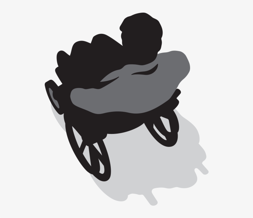 Person In A Wheelchair - Silhouette, transparent png #873428