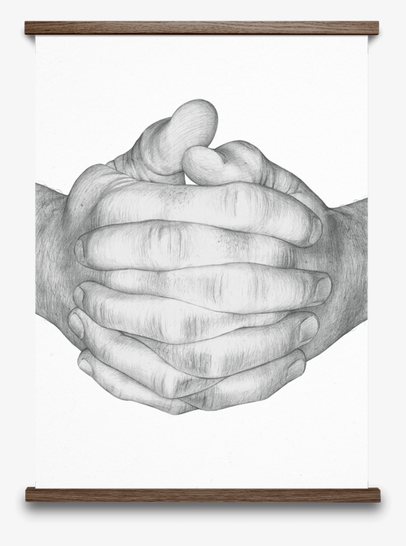 Folded Hands White Print, 50 X 70cm - Folded Hands Poster, transparent png #873435