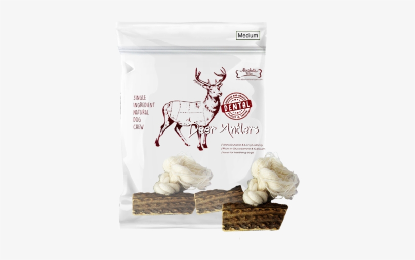 Absolute Bites Deer Antler With Rope Dental Dog Chew - Absolute Bites Whole Deer, transparent png #873560