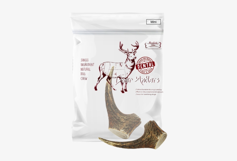 Absolute Bites Whole Deer Antler Dental Dog Chew - Dog, transparent png #873669