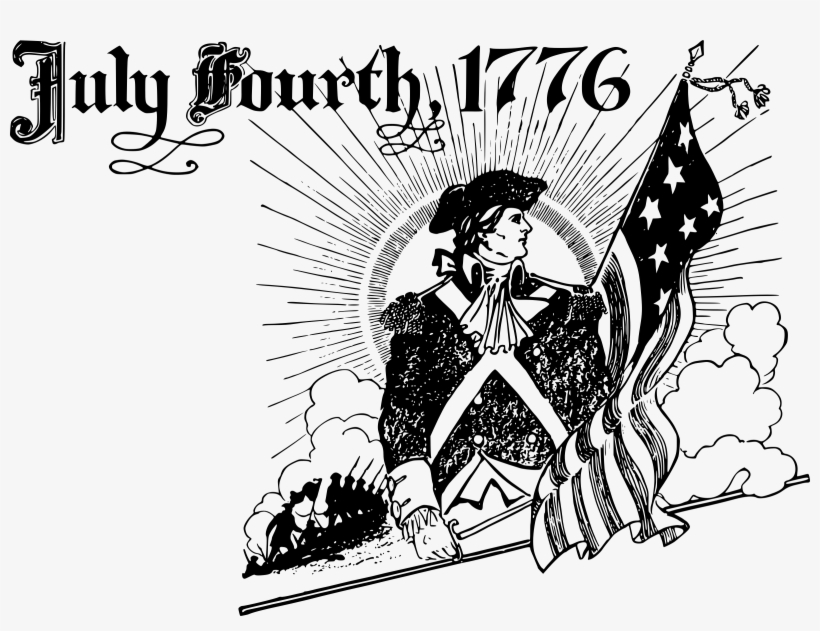 Independence Day Clipart Small - July 4th 1776 Black And White, transparent png #874299