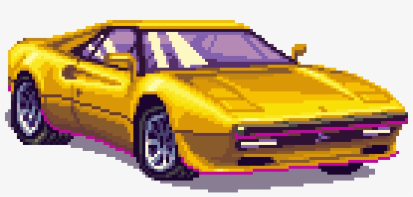 Intruder Turbo Yellow Front - 80s Car Neon Png, transparent png #874699