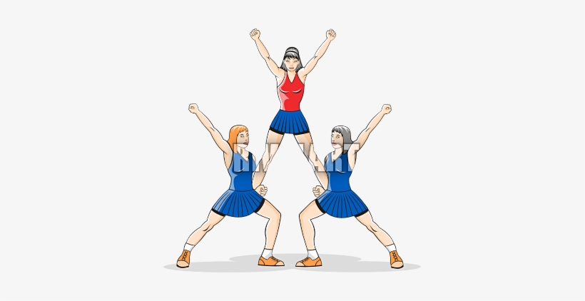 Cheerleading Stunt Free Clipart - Cheerleading, transparent png #874978