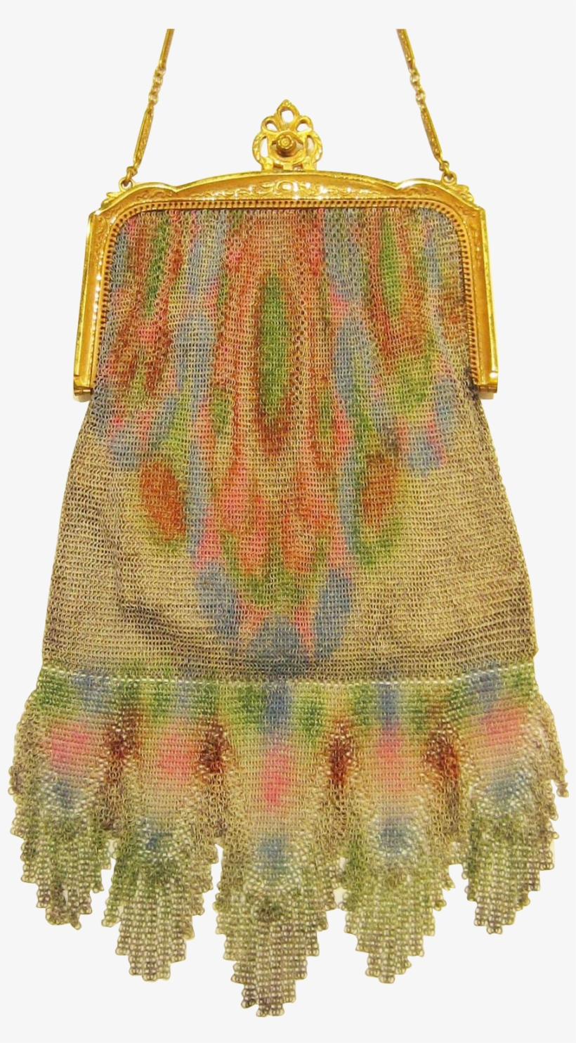 1920s Dresden Mesh Purse By Whiting & Davis, Flapper - Woolen, transparent png #875204