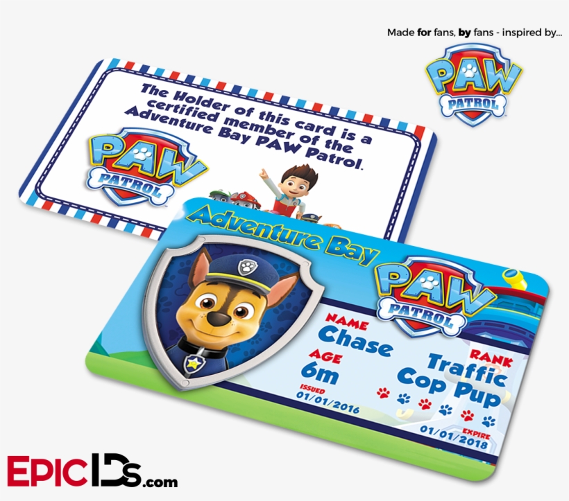 Paw Patrol Inspired Adventure Bay Paw Patrol Id Card - Epicids Shaun Of The Dead Foree Electric Name Badge, transparent png #875363
