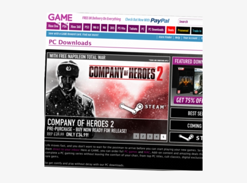 1 Game Downloads - Company Of Heroes 2, transparent png #875432