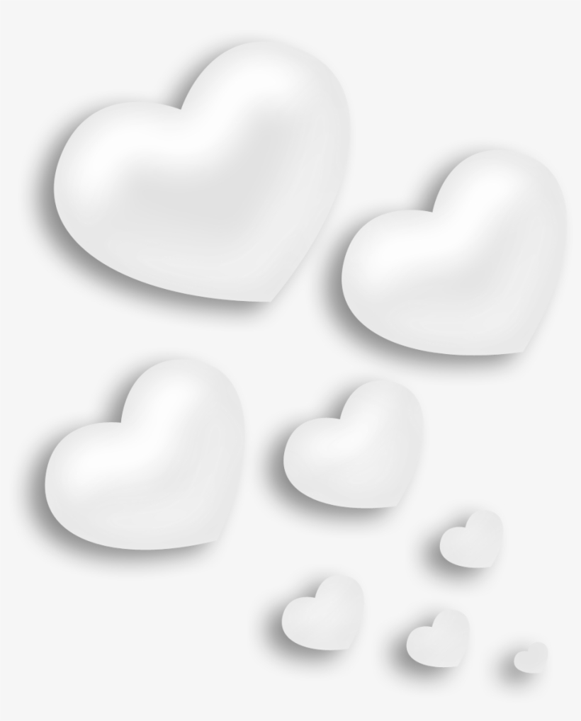 Transparent Hearts Decorative Element - White Hearts Png Transparent, transparent png #876007
