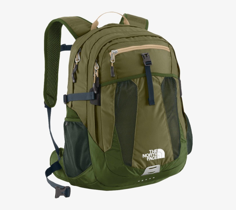 School Bag Png Photos - North Face Olive Green Backpack, transparent png #876202