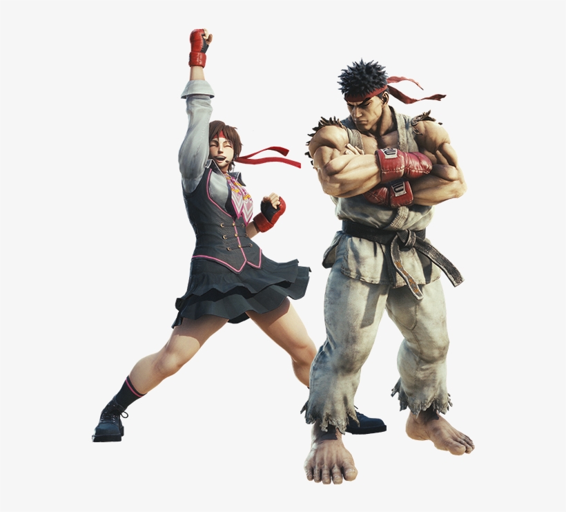 Ryu And Sakura Descend Upon The World Of Monster Hunter - Sfv Sakura Street Fighter, transparent png #876300