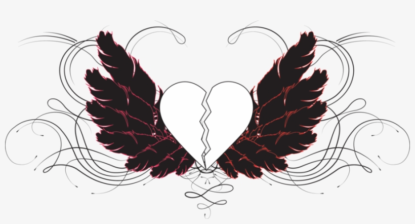 Drawn Broken Heart Transparent - Emo Broken Heart Drawings, transparent png #876648