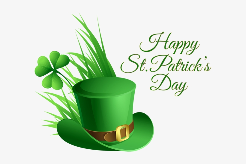 St Patricks Day Hat And Shamrock Transparent Png Clip - Happy St Patricks Day, transparent png #876719