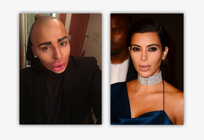 Kardashian Brit Lookalike Side By Side - Kim Kardashian Creepy Eyebrows, transparent png #876781