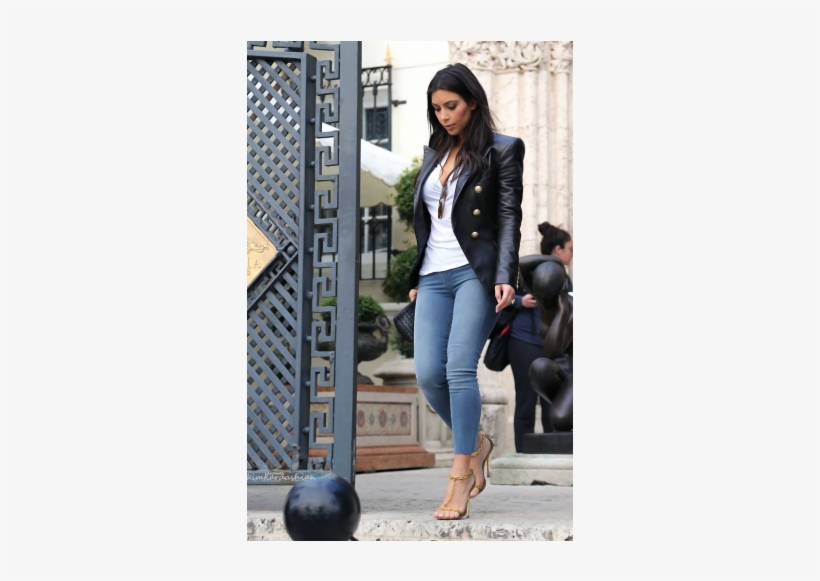 Leather Jacket Blue Jeans Outfit, transparent png #876932