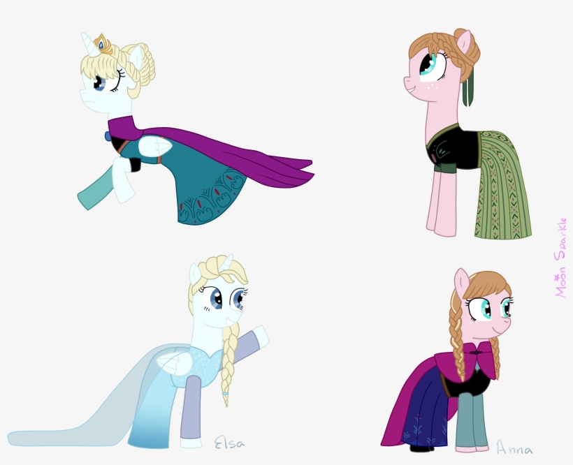 Request) Disney Frozen Elsa Y Anna (pony Version) By - Elsa Ve Anna Pony, transparent png #878580