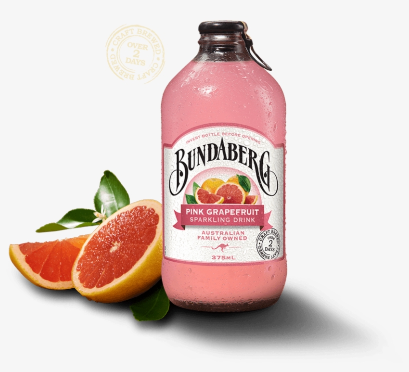 Pink Grapefruit - Bundaberg Sparkling Pink Grapefruit Drink 375ml, transparent png #879306