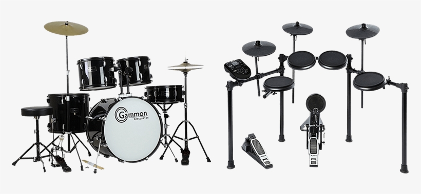 Quadcopter Reviews Best Drum Sets - Gammon Percussion Drum Set Black 5-piece Complete Full, transparent png #879807
