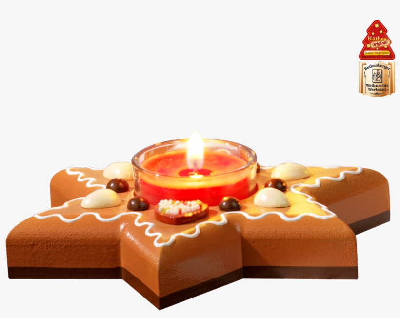 Tealight Holder Gingerbread Star - Advent Candle, transparent png #8700331