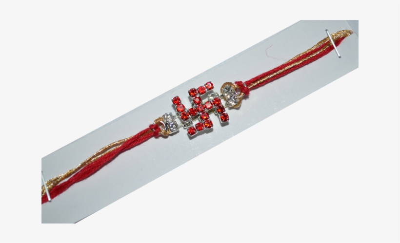 Red Diamond Designer Swastik Rakhi - Sword, transparent png #8703242