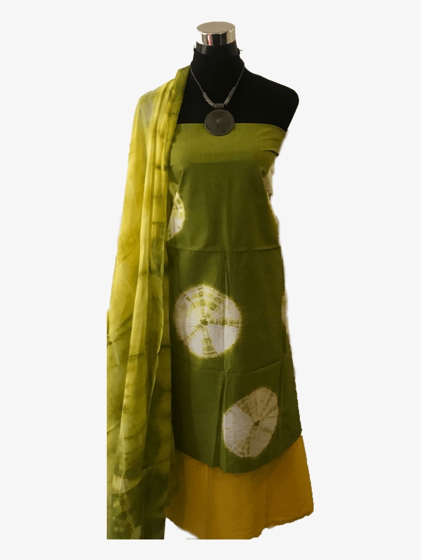 Shibori Green Dress Material Green Dupatta - Cocktail Dress, transparent png #8703805