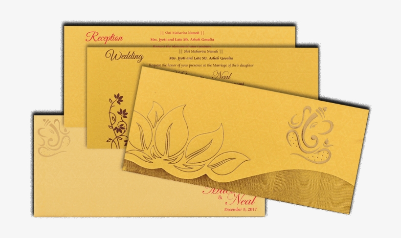 Hindu Wedding Cards - Envelope, transparent png #8704140
