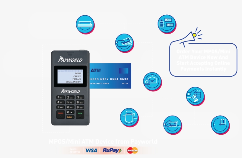 Mpos & Mini Atm Machine / Card Swipe Machine - Payworld Mpos Machine, transparent png #8704328