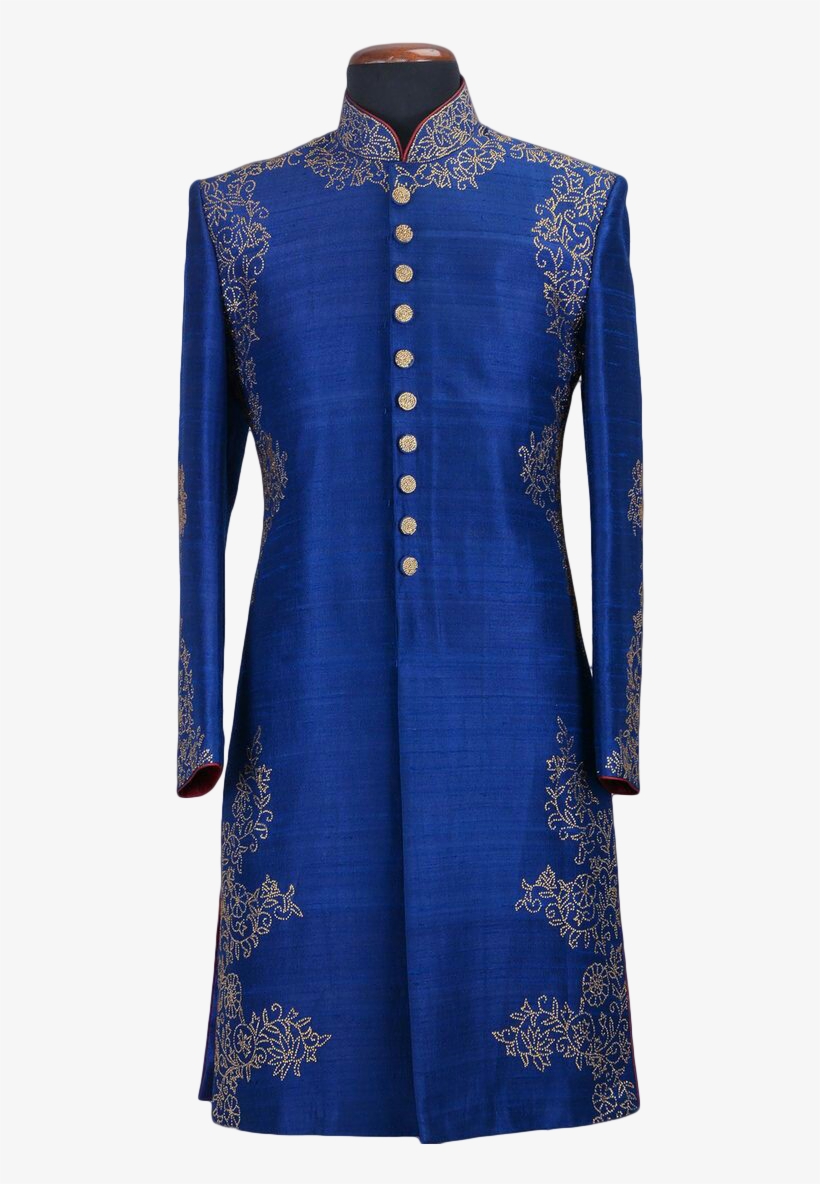 Sherwani - Royal Blue Groom Sherwani, transparent png #8704758