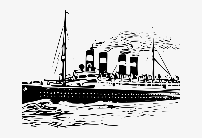 Cruise Ship Clipart - Titanic Black And White Png, transparent png #8705945