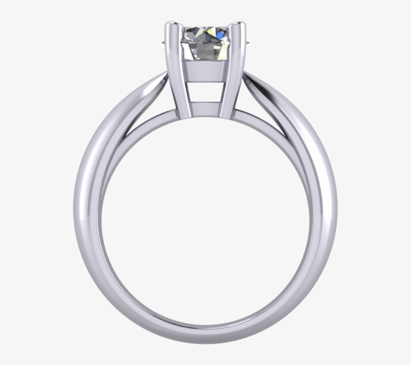 Solitaire Ring Without Side Diamonds - Engagement Ring, transparent png #8706832