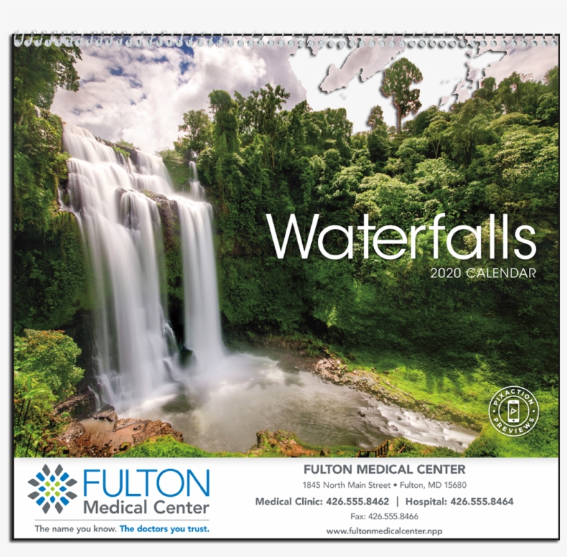 Picture Of Waterfalls Wall Calendar - Waterfall, transparent png #8707778