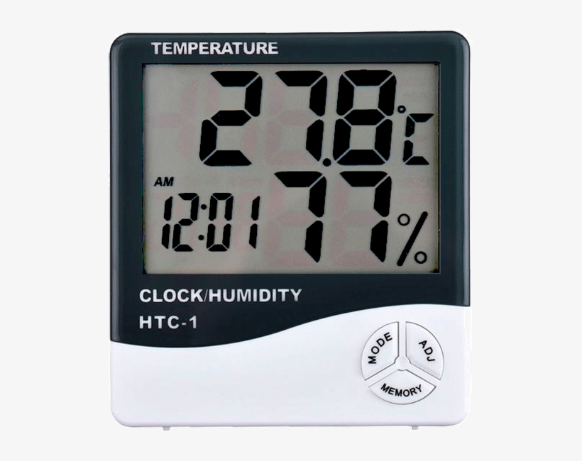 Max/min Hygrometer With Clock & Alarm - Htc Temperature And Humidity Meter, transparent png #8708710