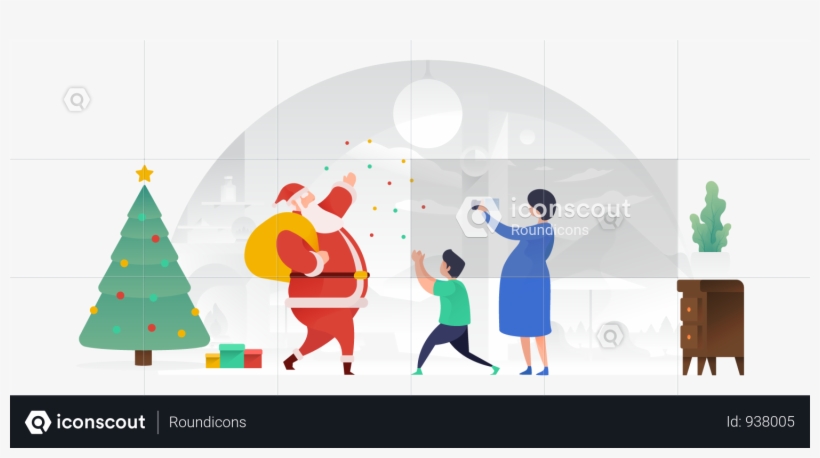 Santa Claus Spreading Joy Illustration - Christmas Tree, transparent png #8709400