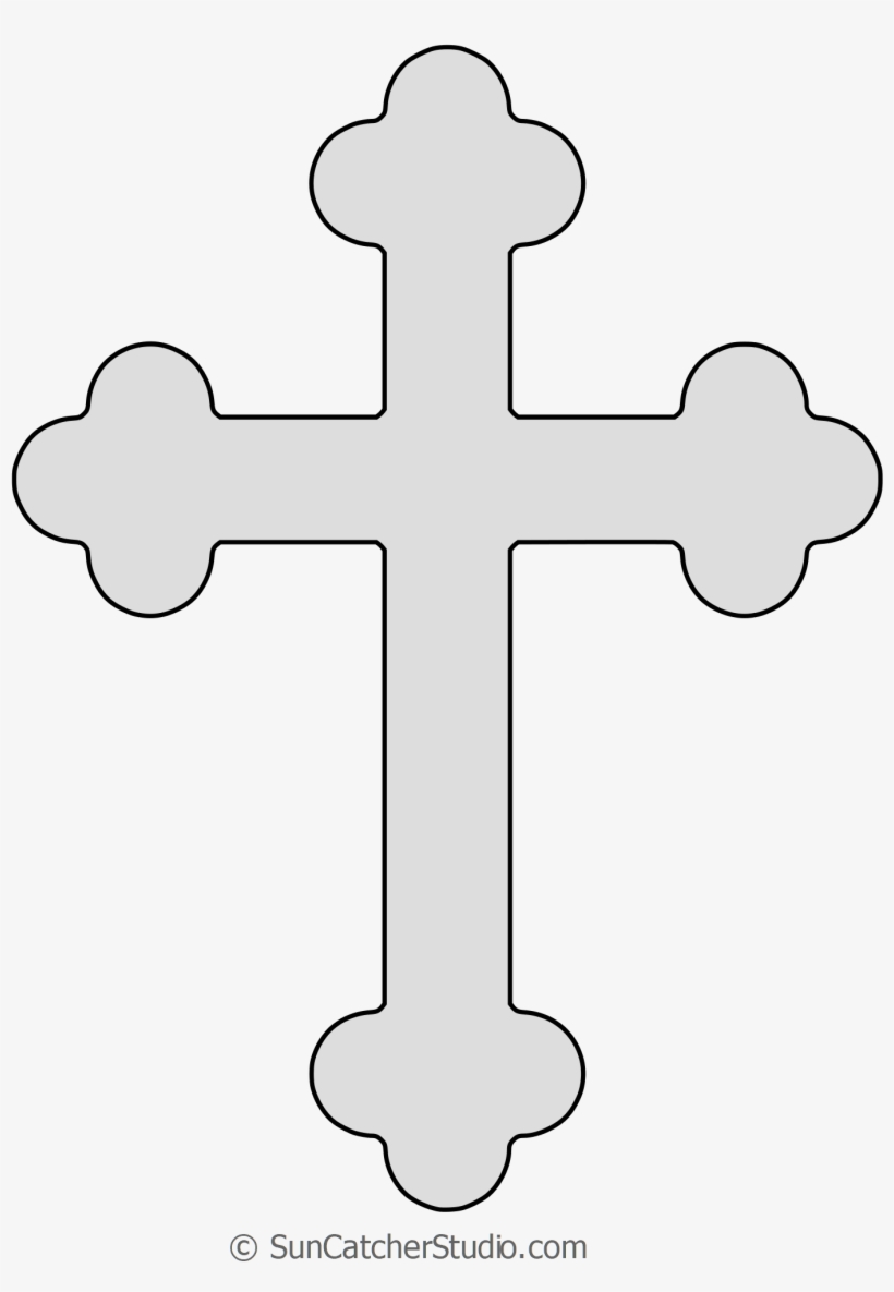 Free Budded Holy Cross Pattern Stencil Templates Printable - Larmenier And Sacred Heart Logo, transparent png #8713700