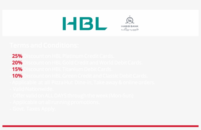 Habib Bank Limited Discount - Hbl Pakistan, transparent png #8713956